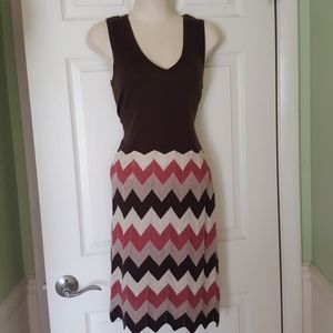 BCBGMaxAzria Chevron Sleeveless Sweater Dress